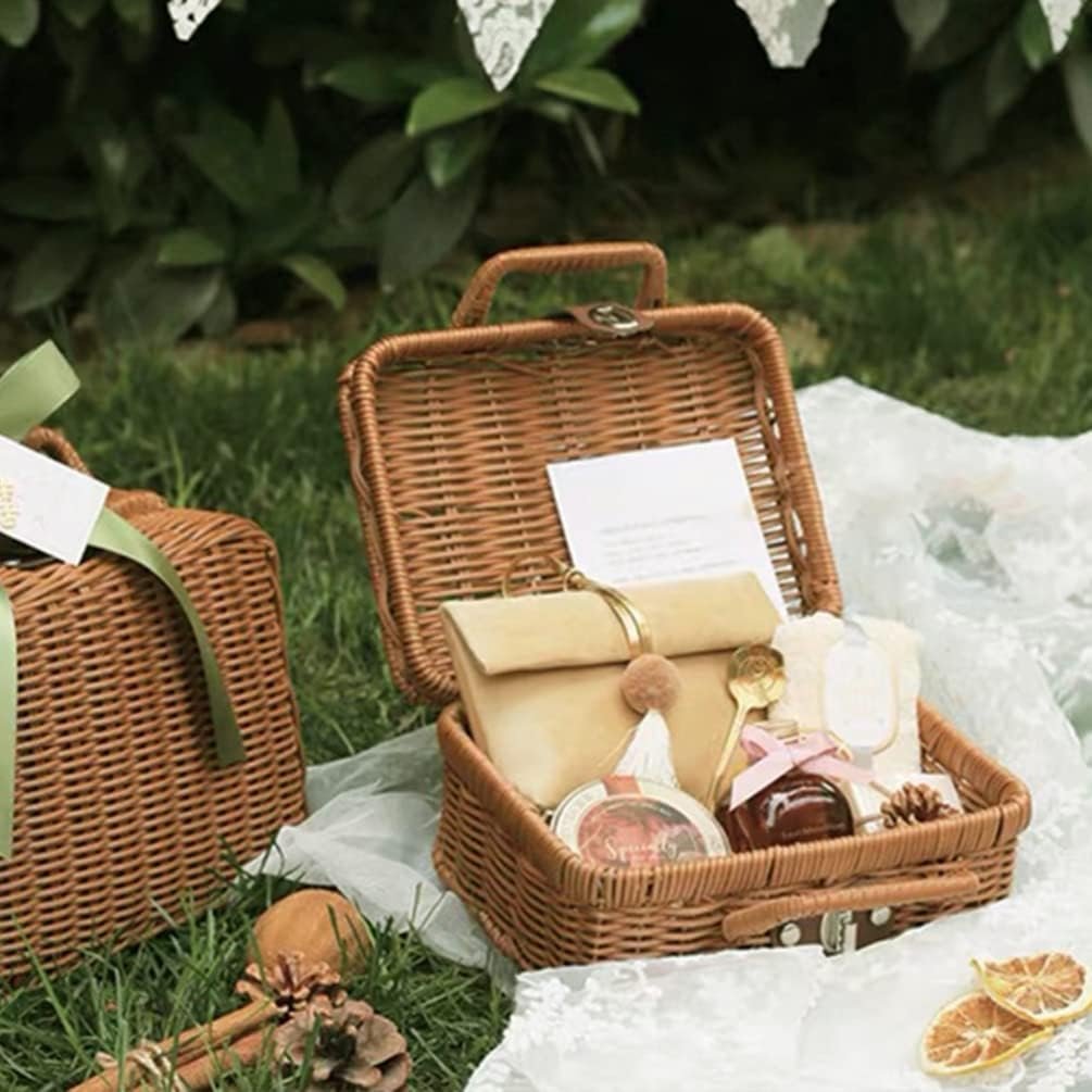 Vintage Wicker Suitcase Set