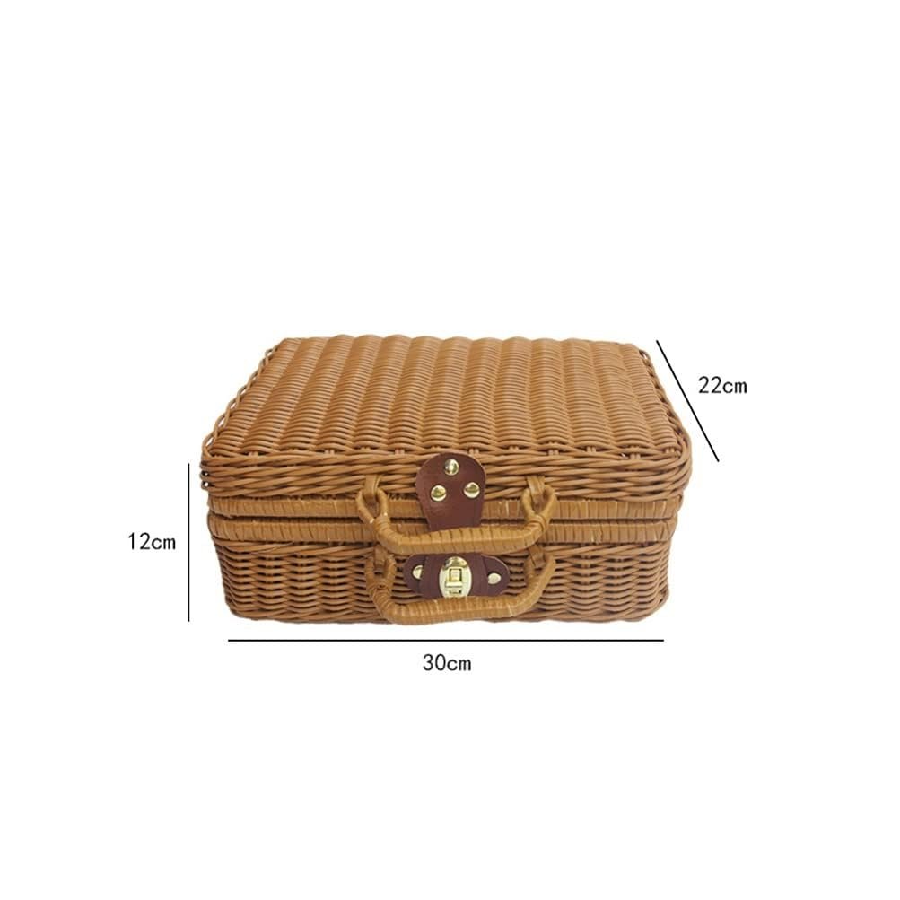 Vintage Wicker Suitcase Set