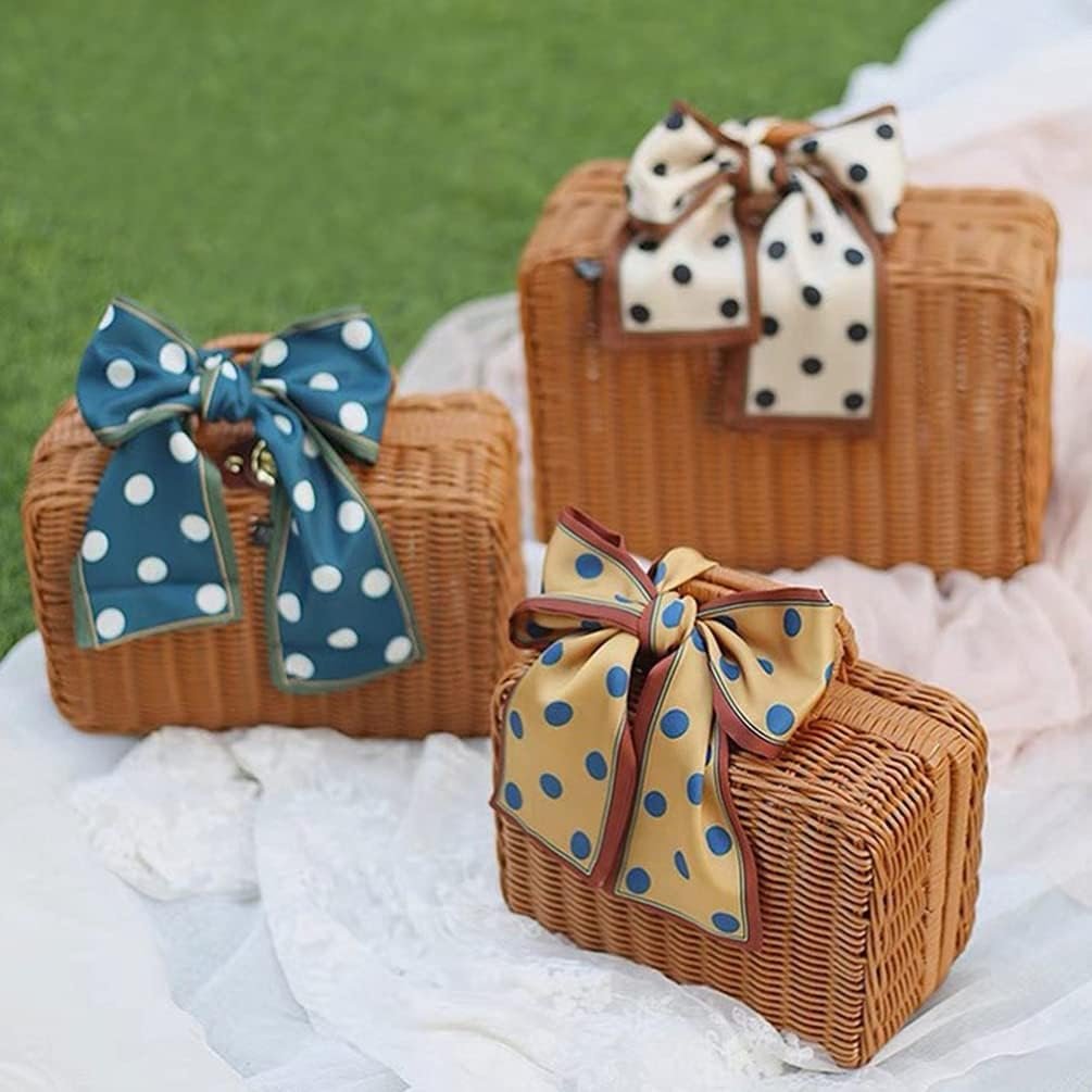Vintage Wicker Suitcase Set