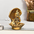 Brass Bal Krishna with Butter Pot — Antique Gold