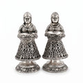 Lady Tea Light Holders — Silver Polish, Set of 2
