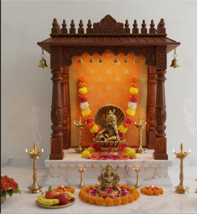 Brass Bal Krishna Idol — Golden Finish