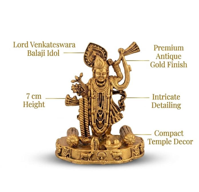 Brass Lord Venkateswara Balaji Idol — 7 cm