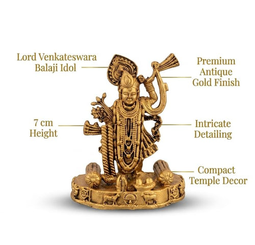 Brass Lord Venkateswara Balaji Idol — 7 cm