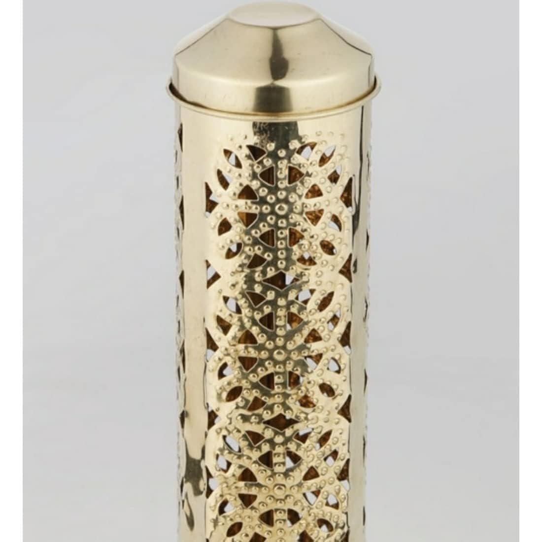 Floral Brass Incense Holder — Golden Finish