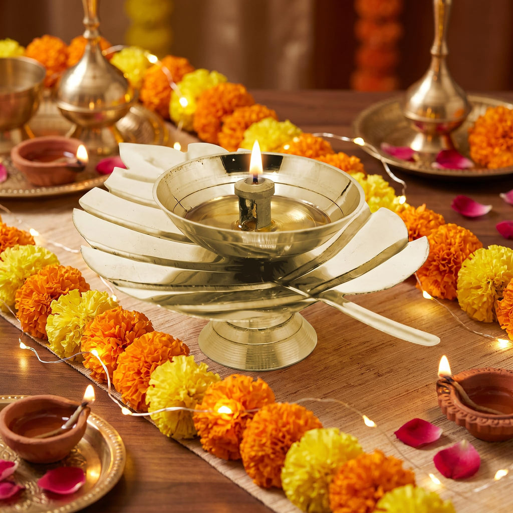 Traditional Brass Diya with Paro Pyali