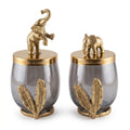 Elephant Lid Glass Storage Jars — Set of 2