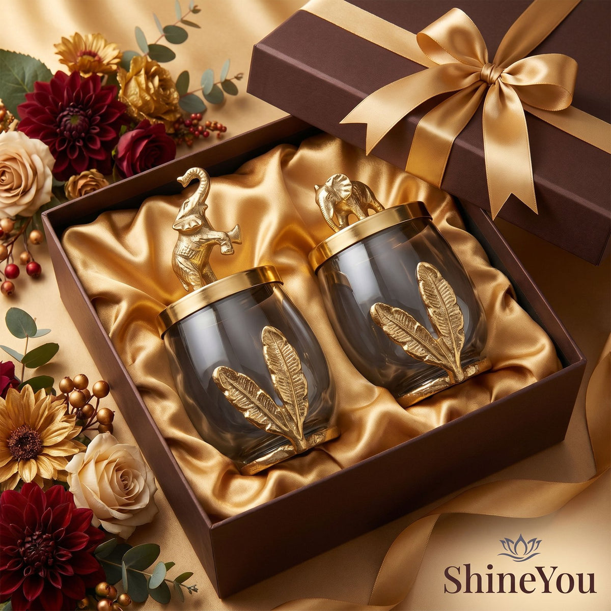 Elephant Lid Glass Storage Jars — Set of 2