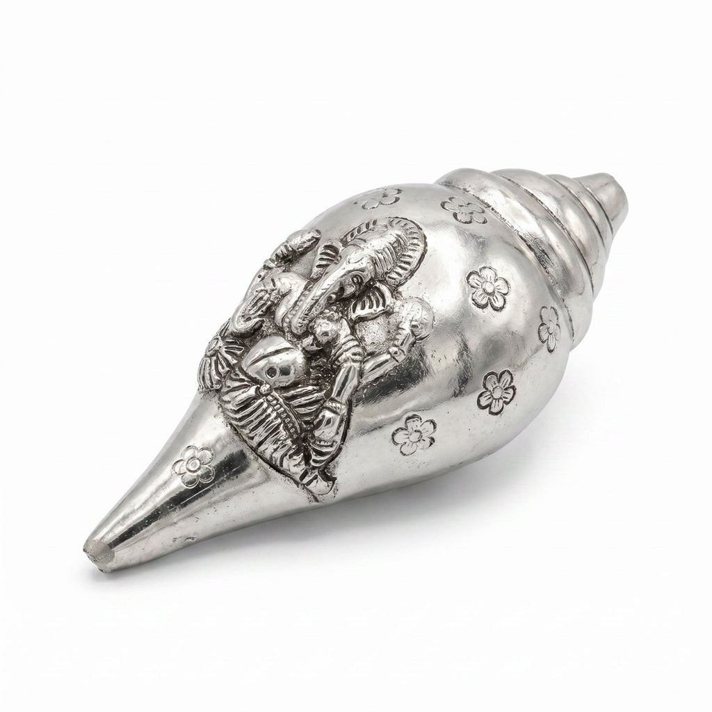 German Silver Ganesha Shankh — 22 cm