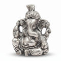 Brass Ganesha Idol — Silver Finish