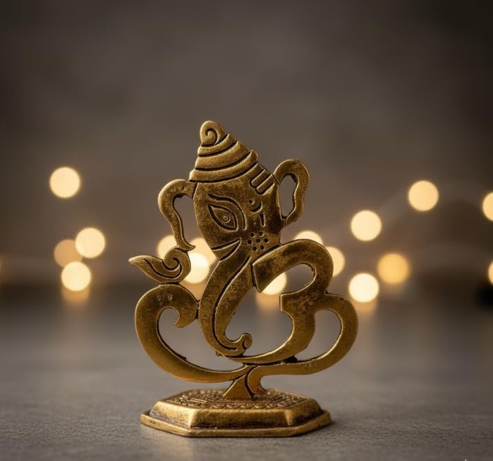 Abstract Ganesha Sculpture — Golden Finish