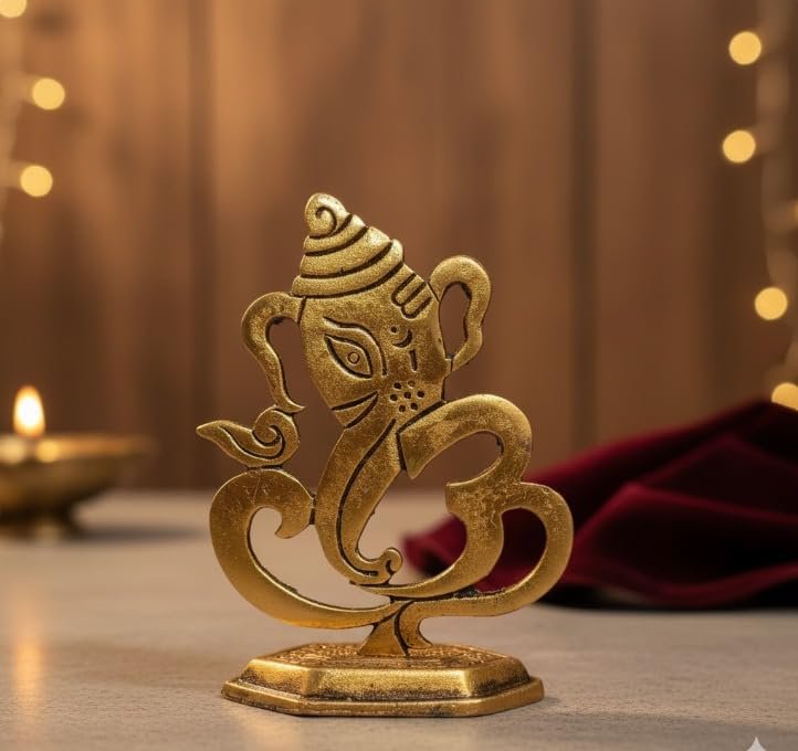 Abstract Ganesha Sculpture — Golden Finish