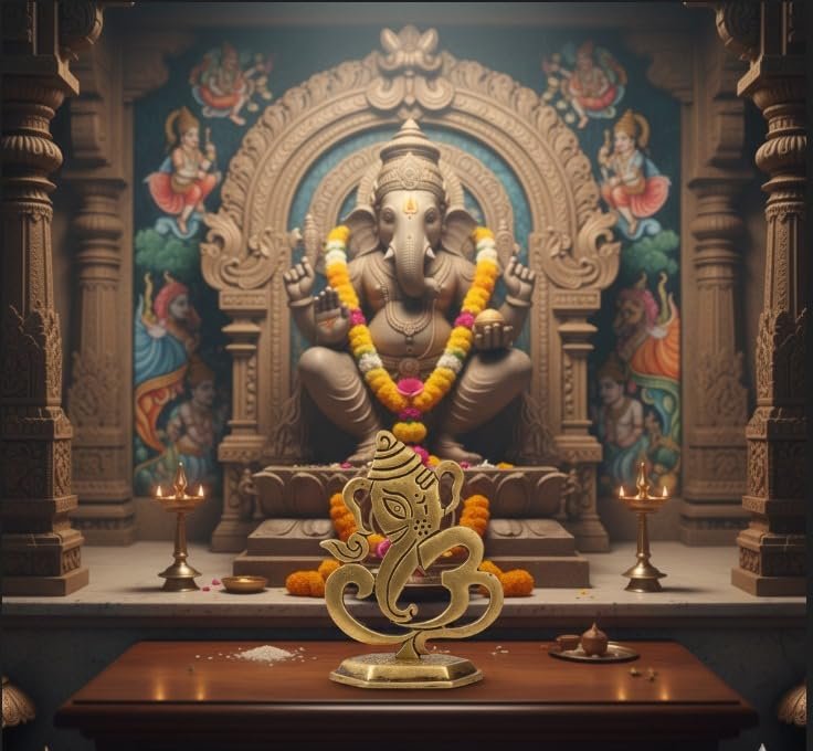 Abstract Ganesha Sculpture — Golden Finish