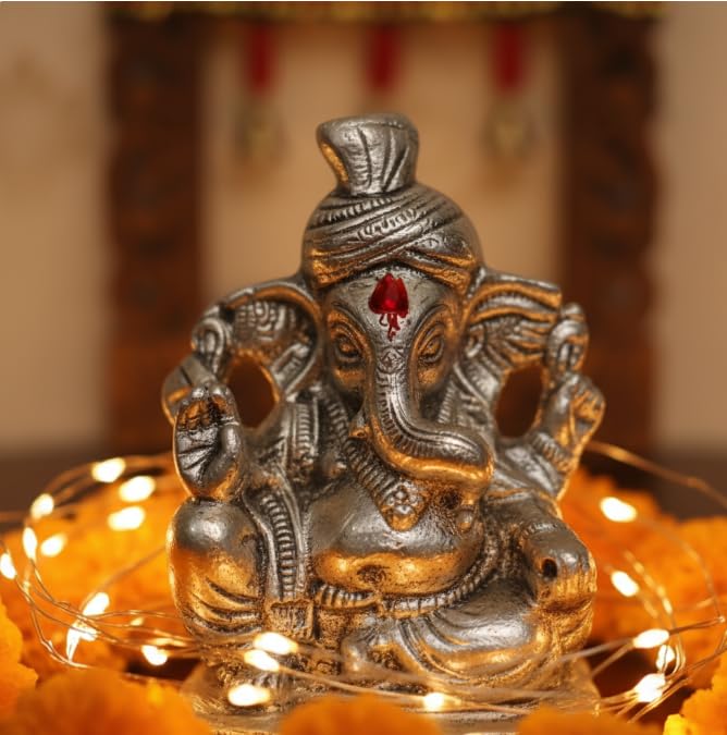 Lord Ganesha Idol — Silver Finish
