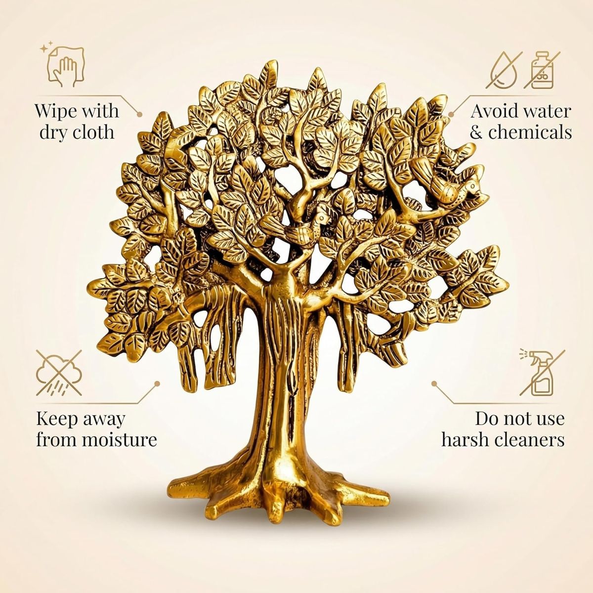 Brass Kalpavriksha Tree of Life — 7.5 Inch