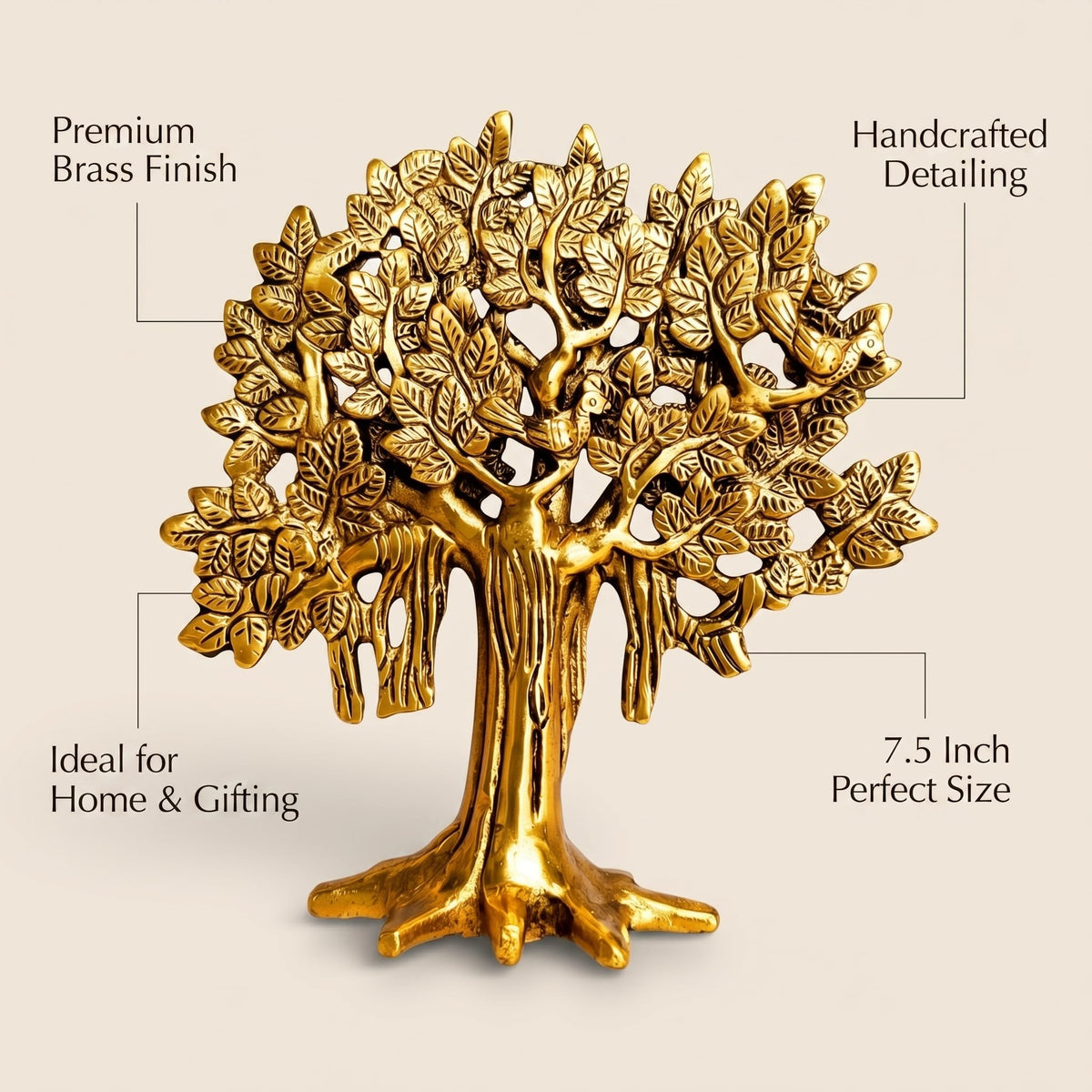 Brass Kalpavriksha Tree of Life — 7.5 Inch