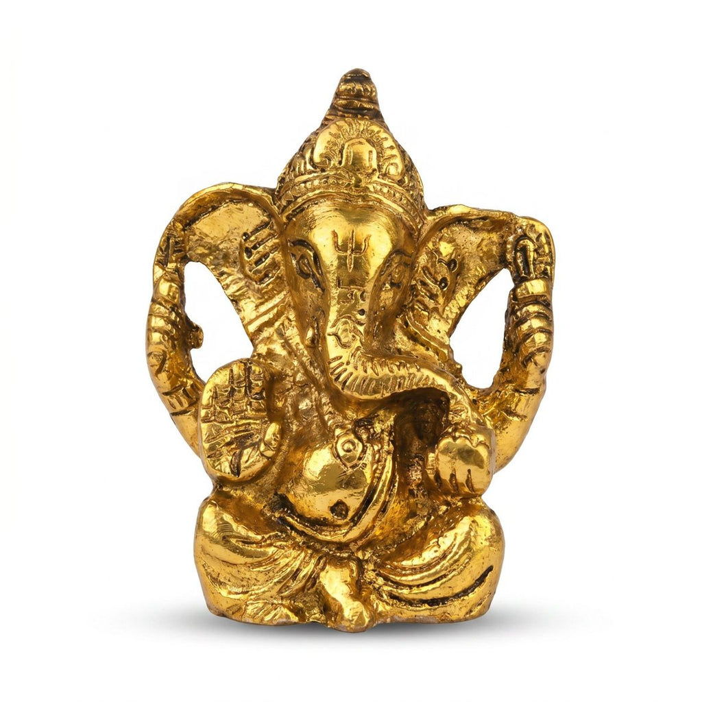 Brass Lord Ganesha Idol — 11.4 cm