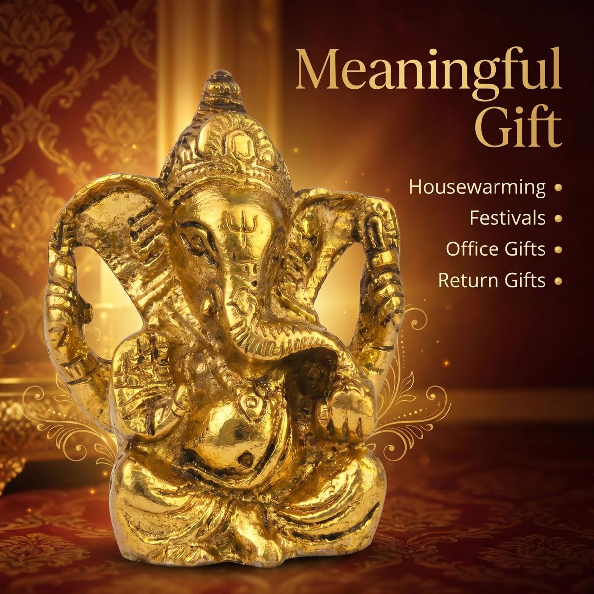 Brass Lord Ganesha Idol — 11.4 cm