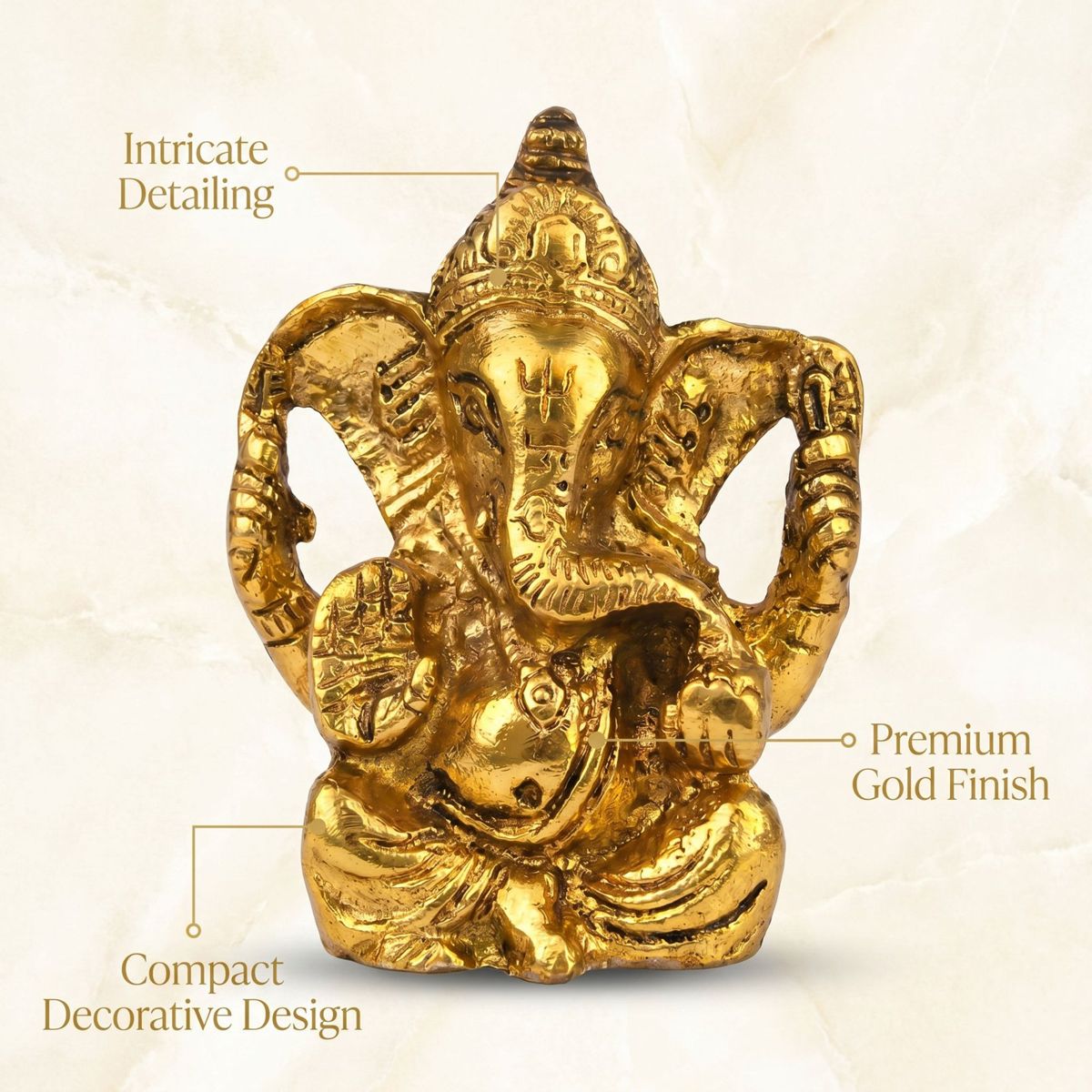 Brass Lord Ganesha Idol — 11.4 cm