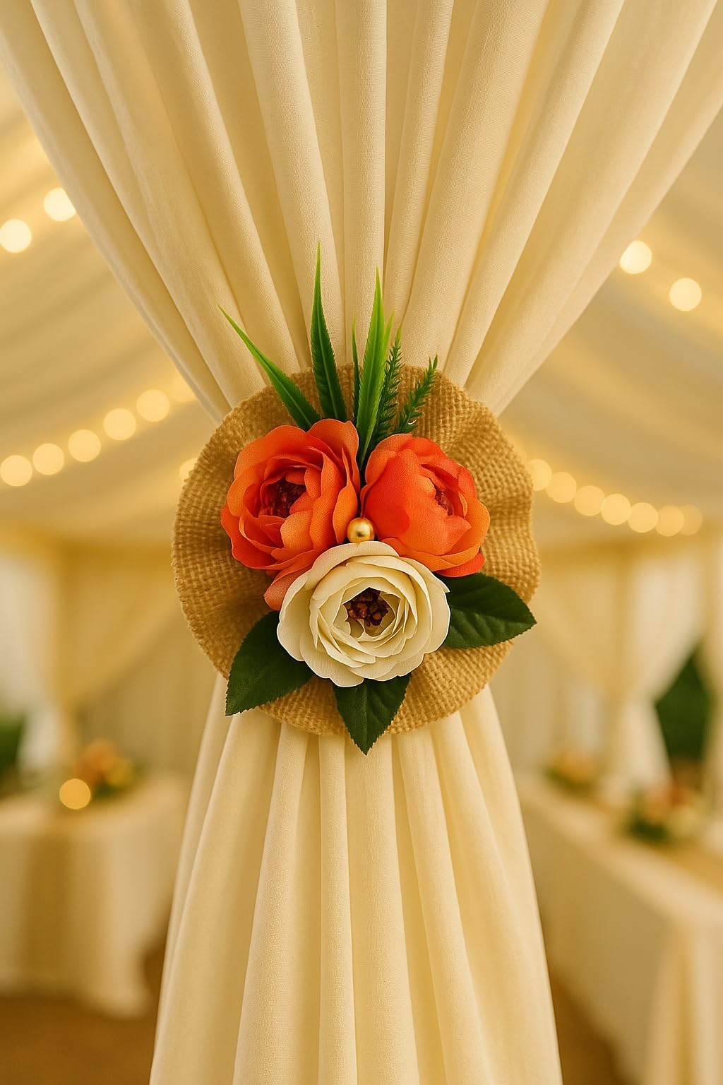 Orange & White Floral Wall Hanging — Edition 2