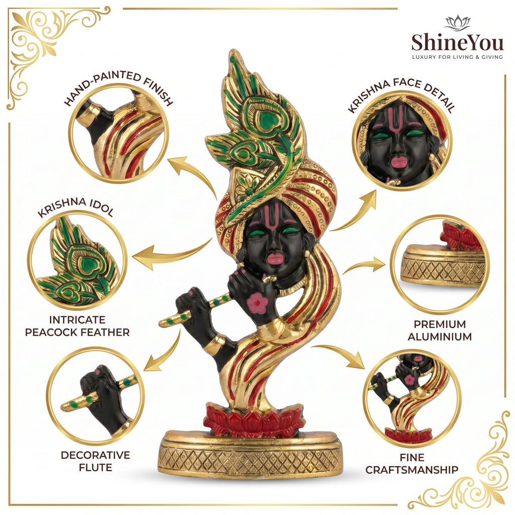 Hand-Painted Lord Krishna Wall Idol