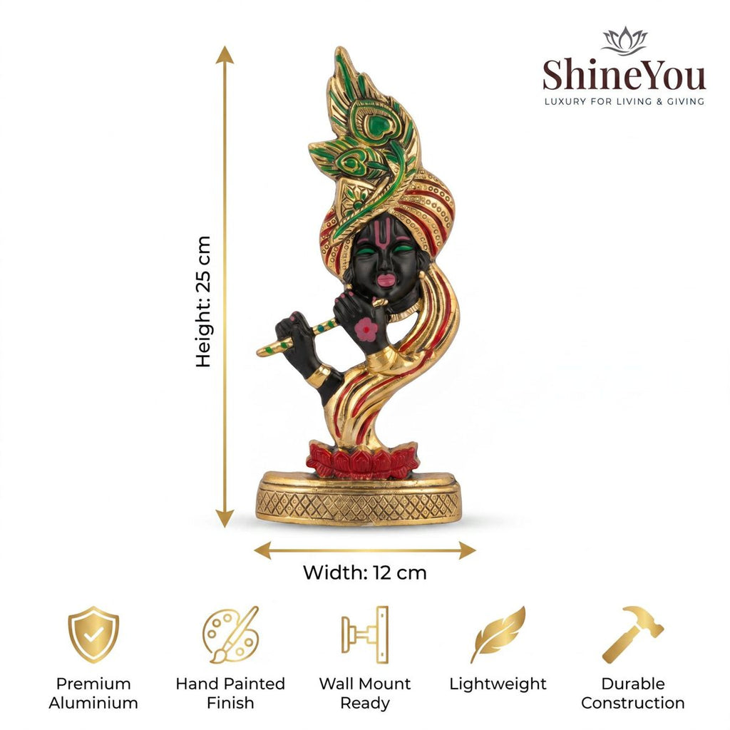 Hand-Painted Lord Krishna Wall Idol