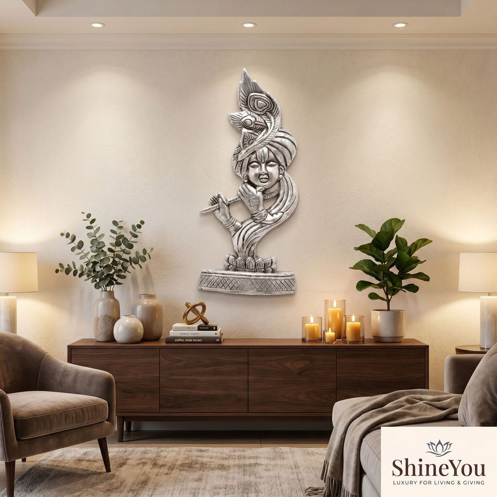 Hand-Painted Lord Krishna Wall Idol