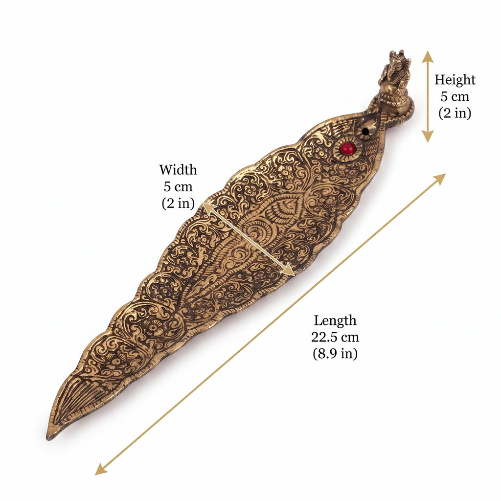 Leaf Incense Holder — Oxidised Gold