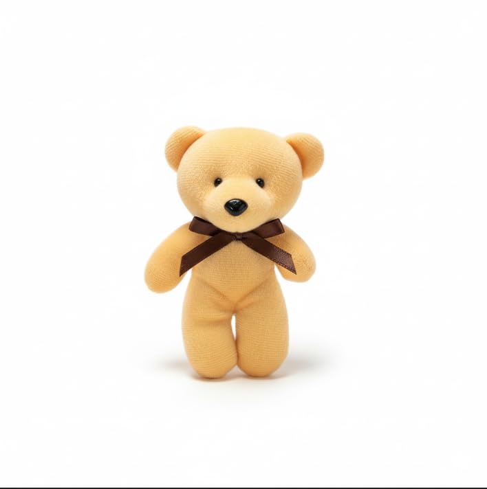 Mini Teddy Bear — Peach, 12 cm