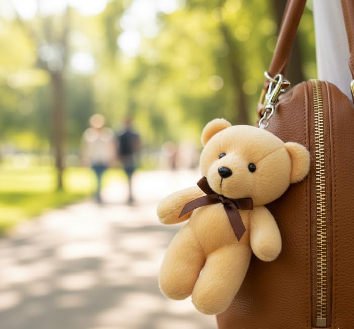 Mini Teddy Bear — Peach, 12 cm