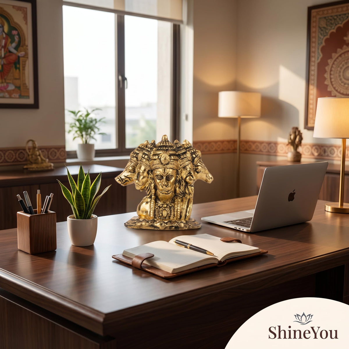 Panchmukhi Hanuman Idol — Antique Gold