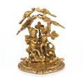 Radha Krishna Under Tree with Birds — Antique Brass