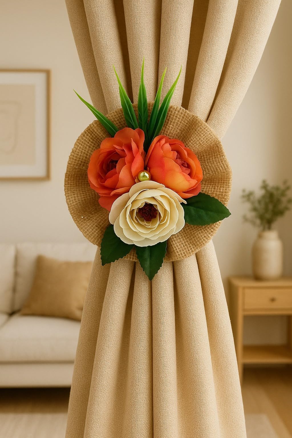 Orange & White Floral Wall Hanging — Edition 10