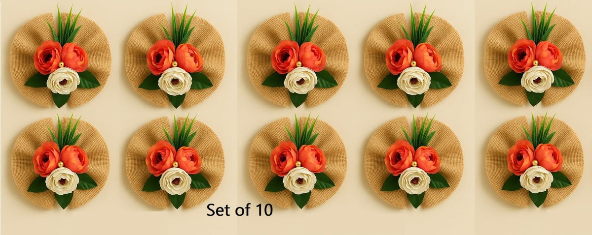 Orange & White Floral Wall Hanging — Edition 10