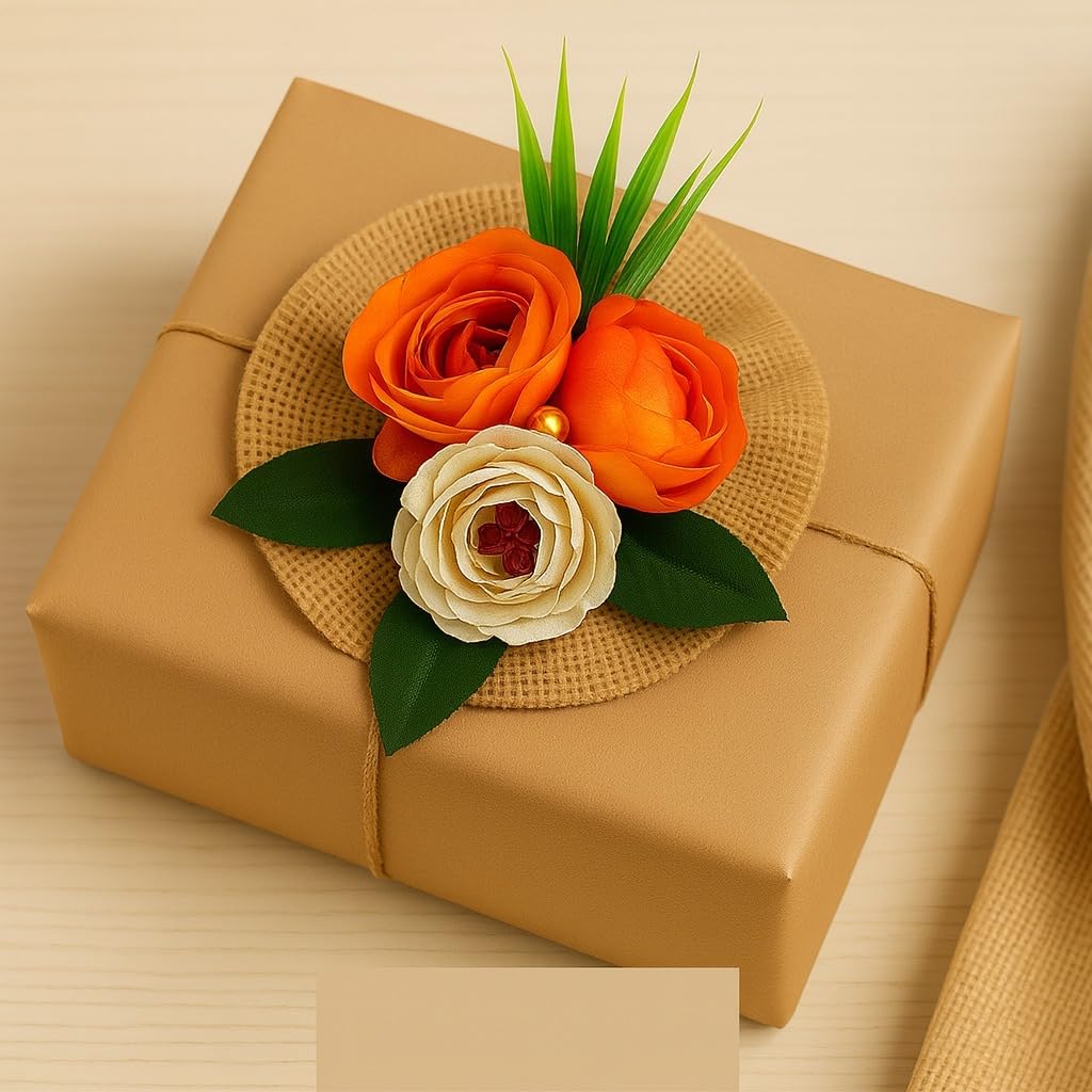Orange & White Floral Wall Hanging — Edition 10