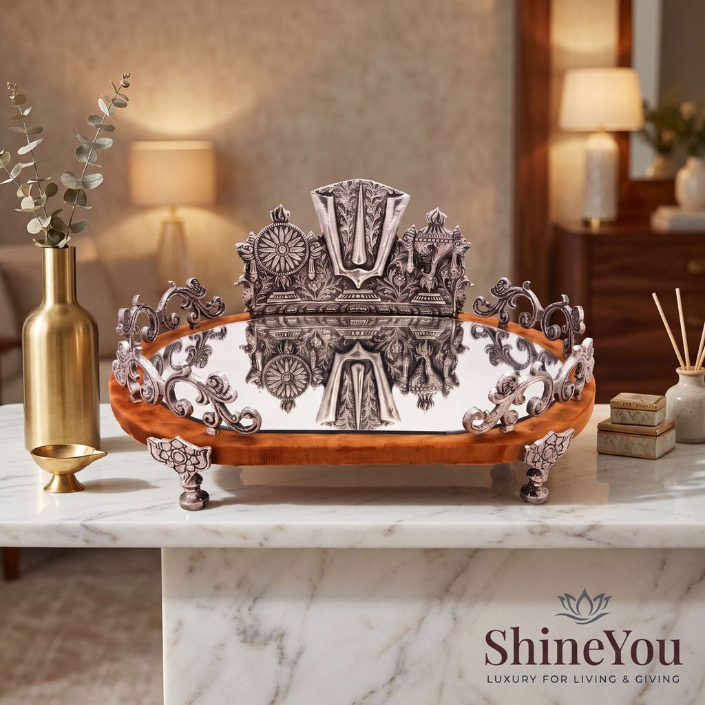 Ornate Mandir Mirror Tray
