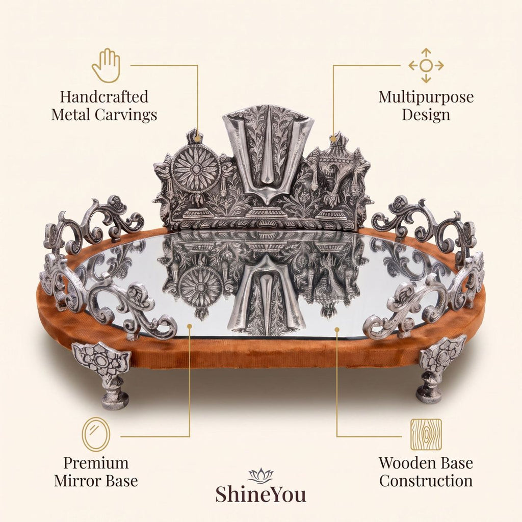 Ornate Mandir Mirror Tray