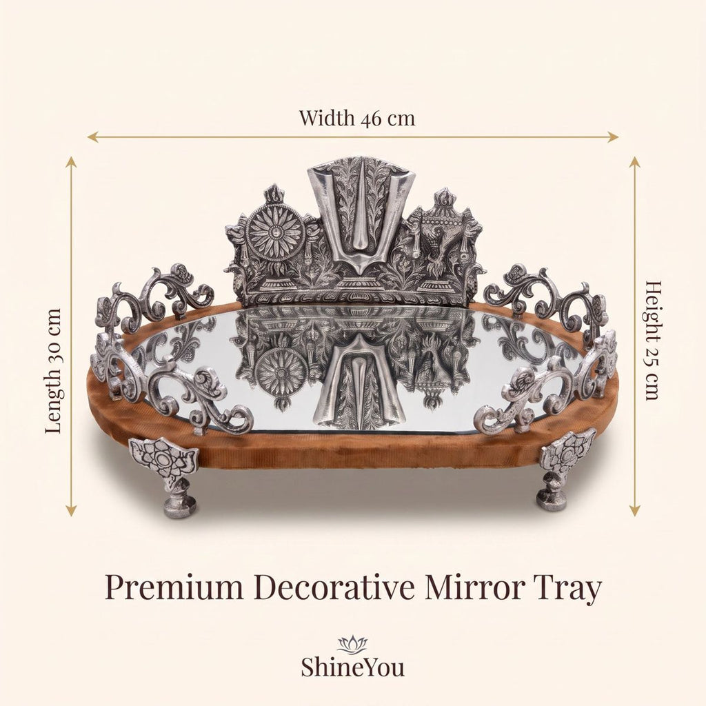 Ornate Mandir Mirror Tray