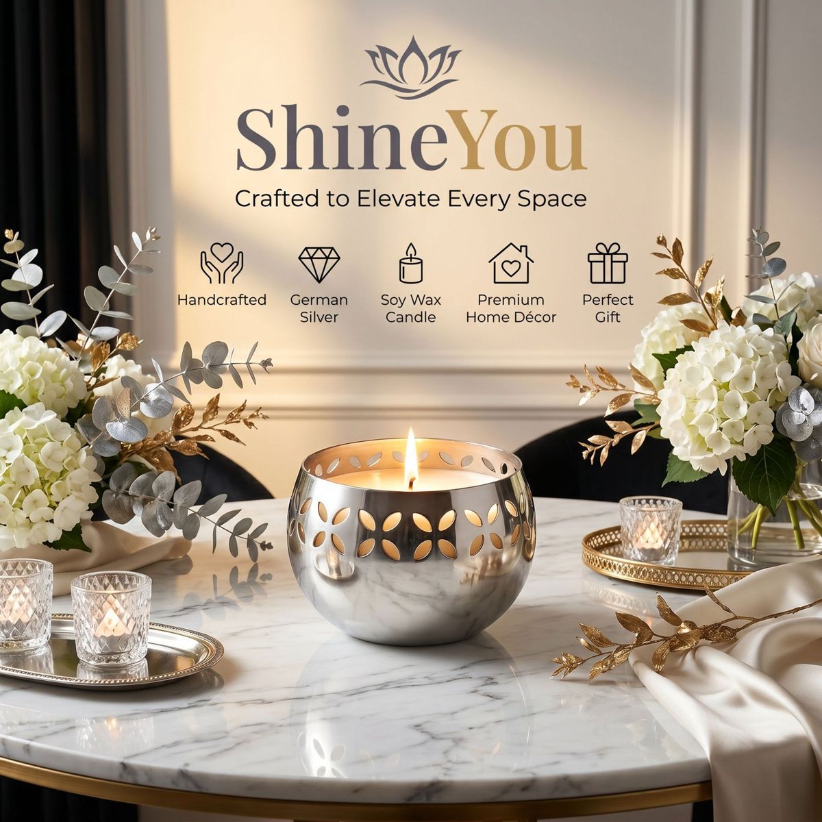 Floral Cutwork Tea Light Holder