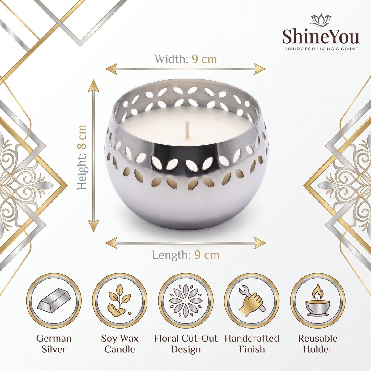 Floral Cutwork Tea Light Holder