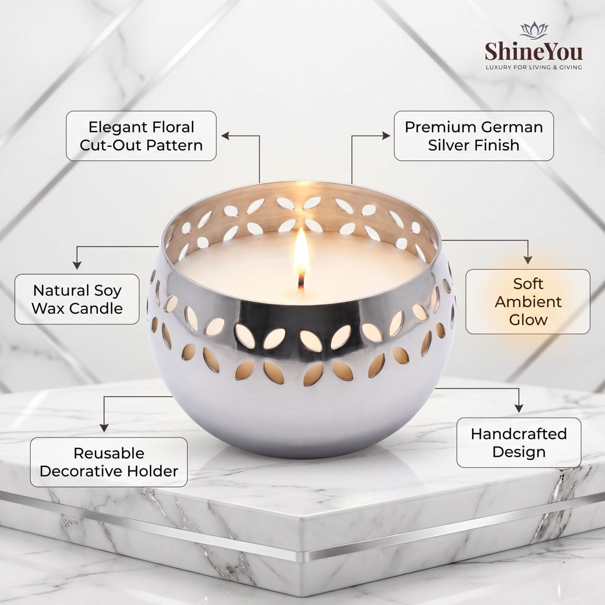 Floral Cutwork Tea Light Holder