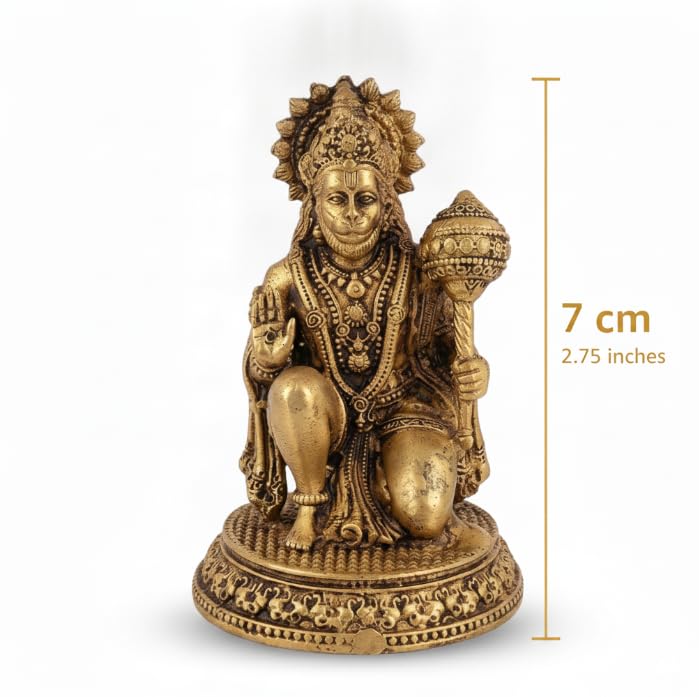 Brass Panchmukhi Hanuman Idol — 7 cm
