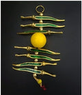 Enamel Metal Wall Accent — Gold & Green