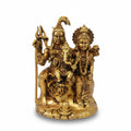 Brass Shiv Parivar Idol — Antique Finish, 10 cm