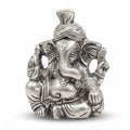 Brass Ganesha Idol — Silver Finish