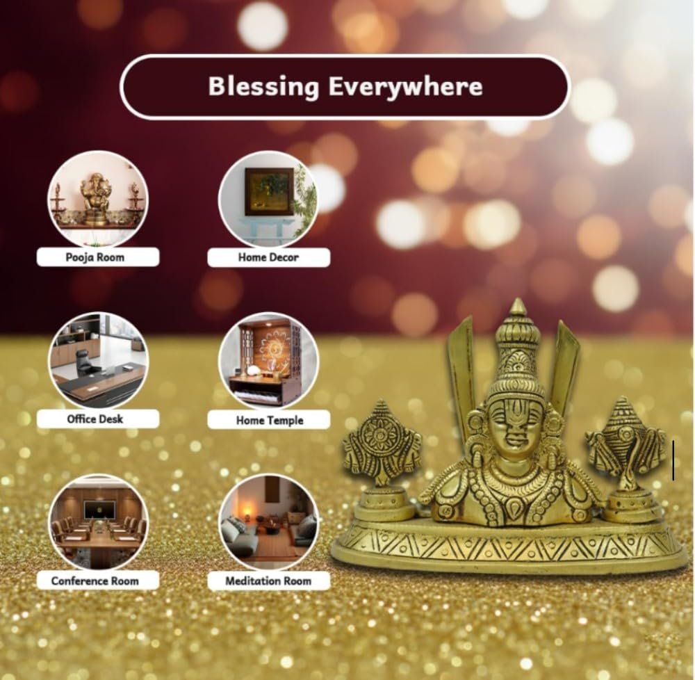 Brass Lord Venkateswara Balaji — Golden Finish