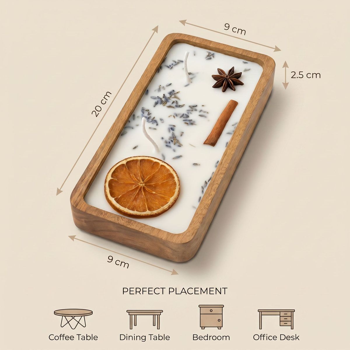 Spiced Botanical Wooden Tray Candle