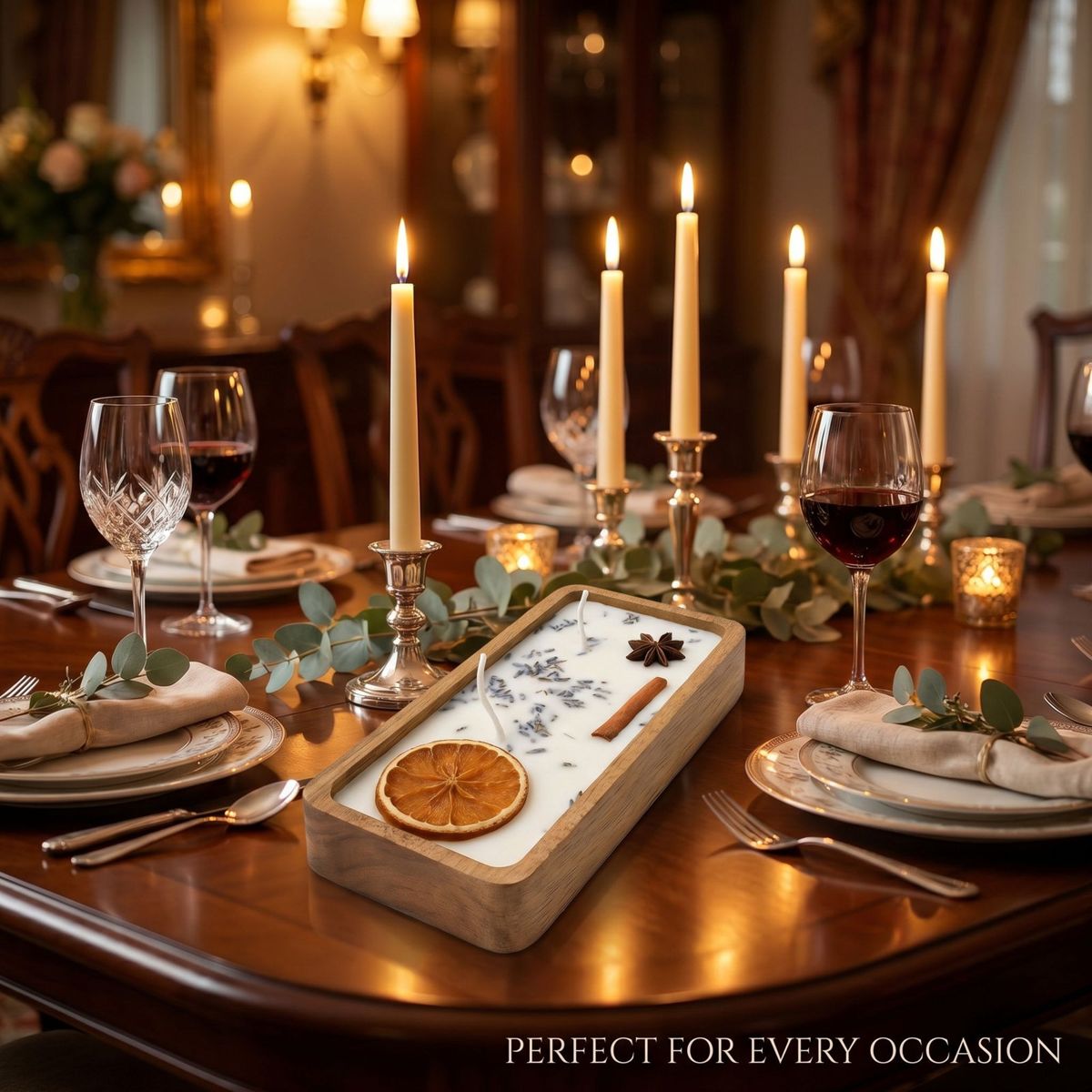 Spiced Botanical Wooden Tray Candle