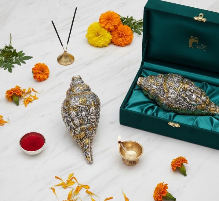 Decorative Shankh — Silver & Gold Plated