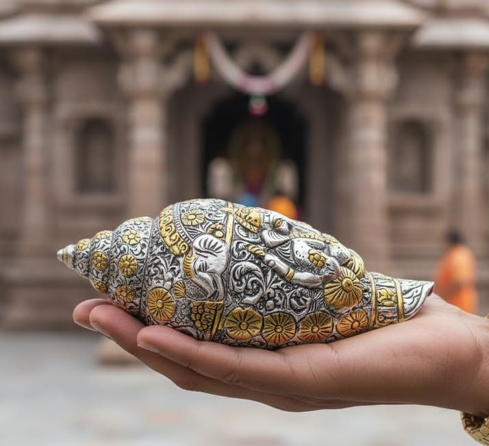 Decorative Shankh — Silver & Gold Plated